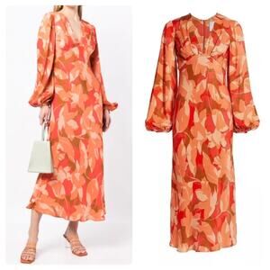 ACLER Ashland Floral-print Maxi Dress In Orange
